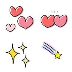 simple and cute hearts & sparkles emoji