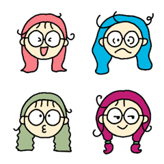 Everyday Cute Glasses Girl Emoji