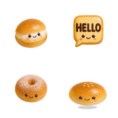 【動く】ぷっくり3D♡毎日使えるパン絵文字