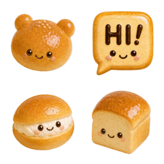 ぷっくり3D♡おいしいパンの毎日絵文字