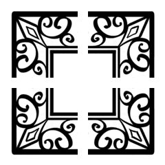 フレーム絵文字 vol.109 カリグラフィ黒