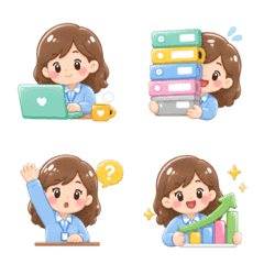 Soft & Kawaii Office Girl Emoji