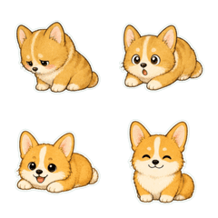 柯基犬微笑無字1A