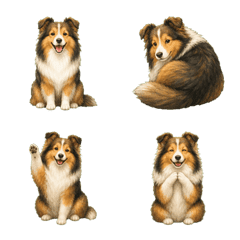 喜樂蒂牧羊犬微笑無字1A