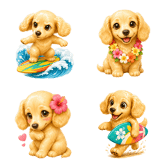 Dachshund Emojis Enjoying Summer