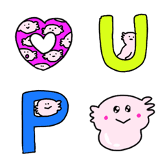 Axolotl Pastel English alphabet & Number