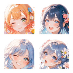 Radiant Flower Girl: Tiny Floral Emoji