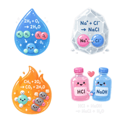 Soft & Kawaii Chemistry Equation Emoji