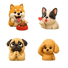 Cute Clay Dog Mood Stickers