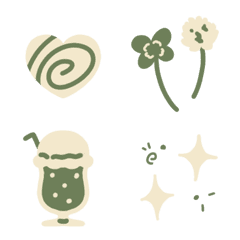 グリーンとホワイトの絵文字