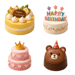 3D Mini Cakes Party Emoji