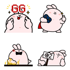 おでぶウサギ絵文字（ゲーマーの日常）