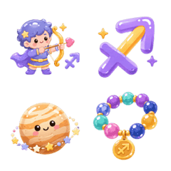 Kawaii Sagittarius Lucky Zodiac Emoji