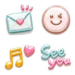 Gentle pastel colored emojis