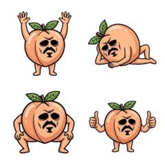 Quirky Peach Emoji