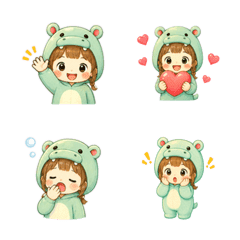 Hippo Kigurumi Girl Emoji