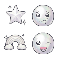 Elegant Pearl & Glitter White Emojis