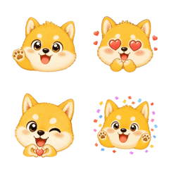 黃色柴犬日常表情貼 1