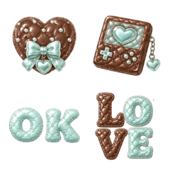 Y2K Quilt Emoji Chocolate Mint
