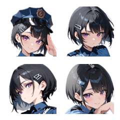 Beautifu Police Girl Emojis