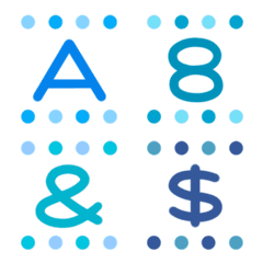 Pop Dot Alphabet Emoji (Blue)