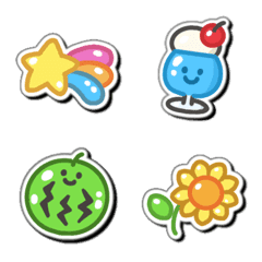 夏のシール風な絵文字♡なにげ大人かわいい
