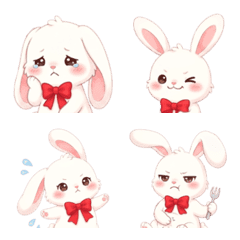 Soft Bunny Red Ribbon