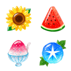 動く▶︎日本の夏✿ぷっくり絵文字