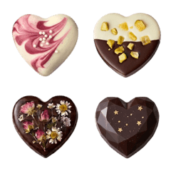 Cute heart chocolate emoji set 2