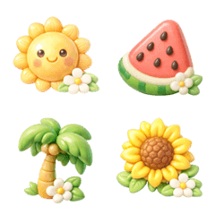 【夏】ぷっくり可愛い♡毎日使えるえもじ