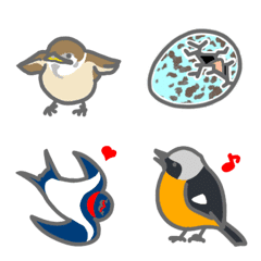 Wild birds in love & eggs Emoji