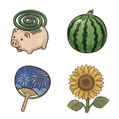 エモい夏の思い出＊レトロ絵文字
