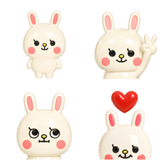 ピンクほっぺのプラスチックうさぎちゃん