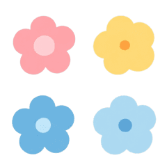 韓系粉彩小花表情貼