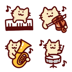 Cat & Musical Instrument Emoji [40Types]