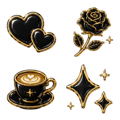 Elegant Black Emoji Set