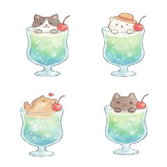 哈密瓜汽水漂浮貓