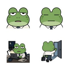 やる気ゼロカエルの仕事デコ絵文字40