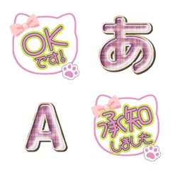 CAT ribbon alphabet cute em...
