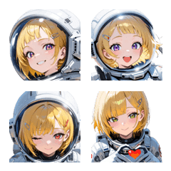 Astronaut Girl: Tiny Space Emoji