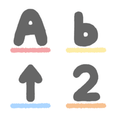 彩色底線手寫字 英文 字母 數字 符號 ABC