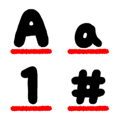 紅色底線手寫字 英文 字母 數字 符號 ABC