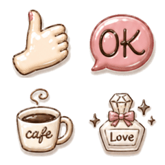Stylish Dusty colors Simple Emoji