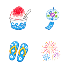 ゆるかわ夏モチーフ絵文字