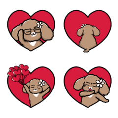 Toy Poodle Dandy Emoji - Lots of Hearts