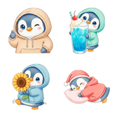 Hoodie Penguin Emoji Dairy/Summer