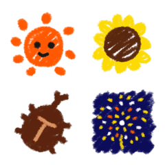 夏に使いたい！見やすいクレヨン絵文字