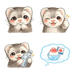 Fluffy Ferret Gentle Emojis - Summer