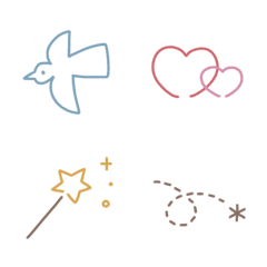 大人ガーリー♡くすみシンプル絵文字