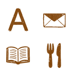 キラリ 茶色 ABC123英語数字 デコ 繪文字